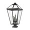 Z-Lite Talbot 4 Light Outdoor Pier Mounted Fixture, Black & Clear Beveled 579PHXLXS-SQPM-BK - alternate 1